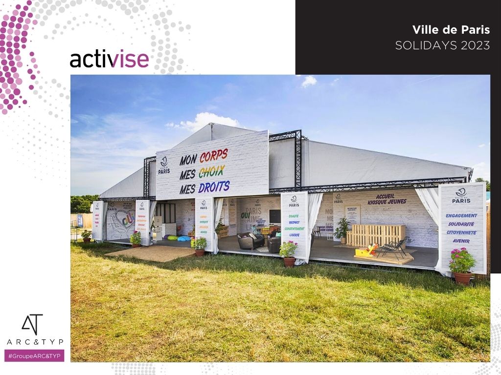 L'Accueil Kiosque Jeunes réalisé par Activise pour la Ville de Paris sur le SOLIDAYS 2023