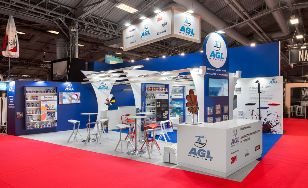 Réalisation du stand AGL Marine sur le salon NAUTIC